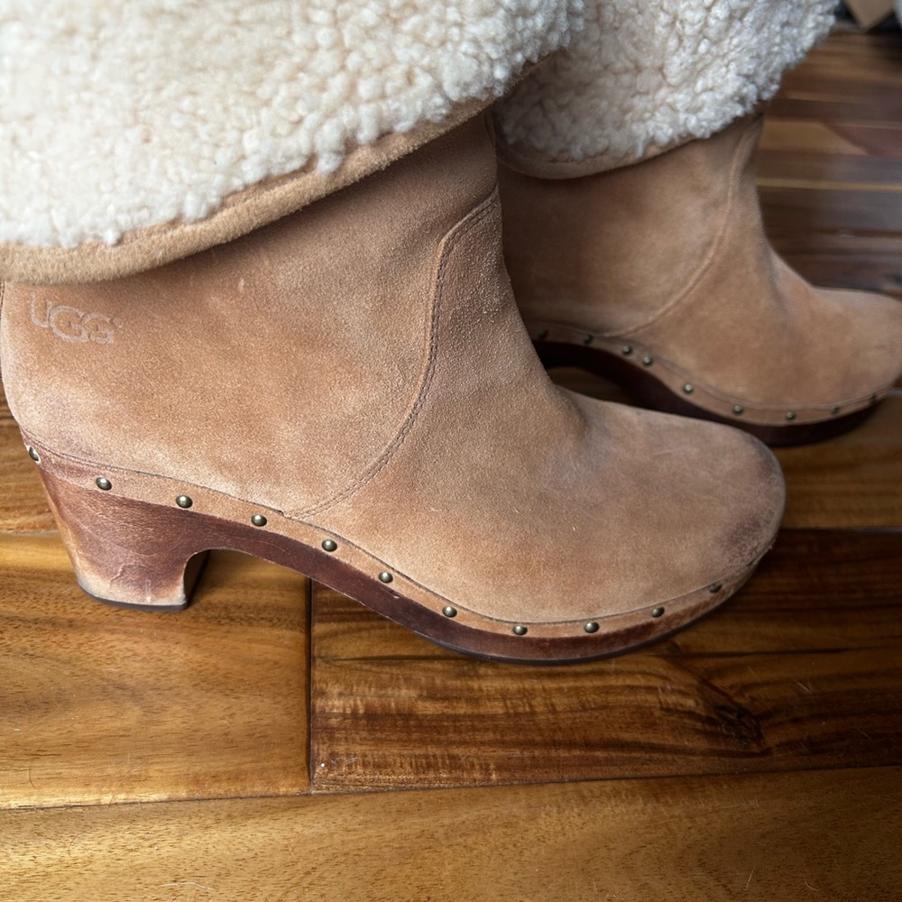 UGG Women's Brown Shearling Clogs - image 9